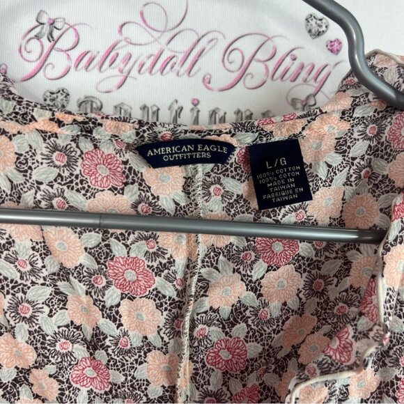 American Eagle Outfitters tank top milkmaid style Pink Floral Blouse - Picture 5 of 7